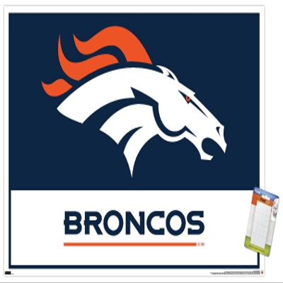 NFL Denver Broncos - Logo 21 Wall Poster, 34L x 22.4W, Premium Poster & Mount Bundle