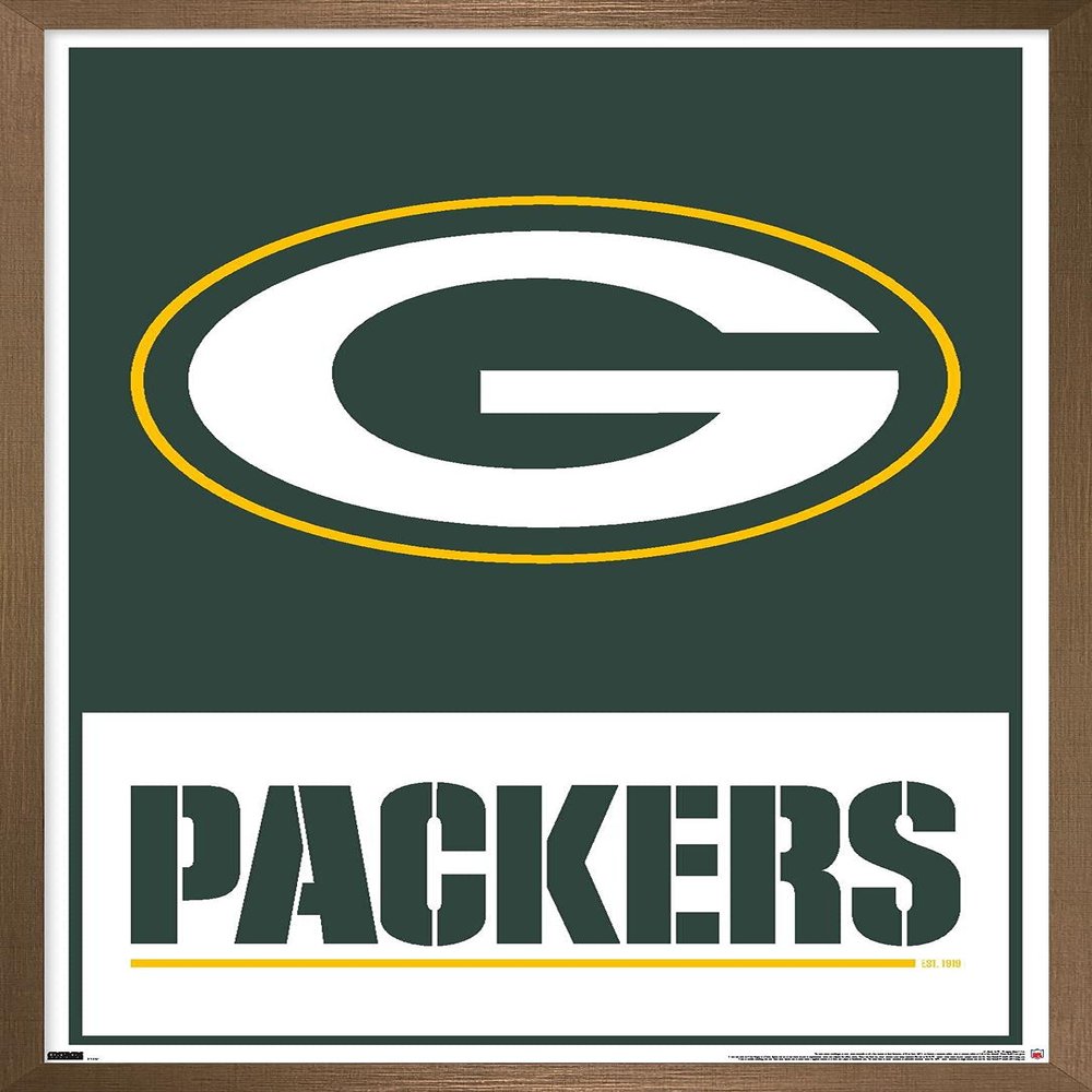 NFL Green Bay Packers - Logo 21 Wall Poster, 22.4L" x 14.7W", Bronze Framed Version