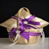 Purple Gold Bearer Pillow/Purple Flower Girl Basket/Purple Ring Bearer Pillow/Purple Gold Wedding Basket Purple Gold Pillow Basket Set (1 Pillow + 1 Basket) view 2