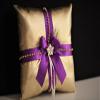 Purple Gold Bearer Pillow/Purple Flower Girl Basket/Purple Ring Bearer Pillow/Purple Gold Wedding Basket Purple Gold Pillow Basket Set (1 Pillow + 1 Basket) view 3
