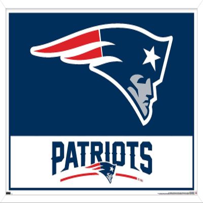NFL New England Patriots - Logo 21 Wall Poster, 22.4L" x 14.7W", White Framed Version