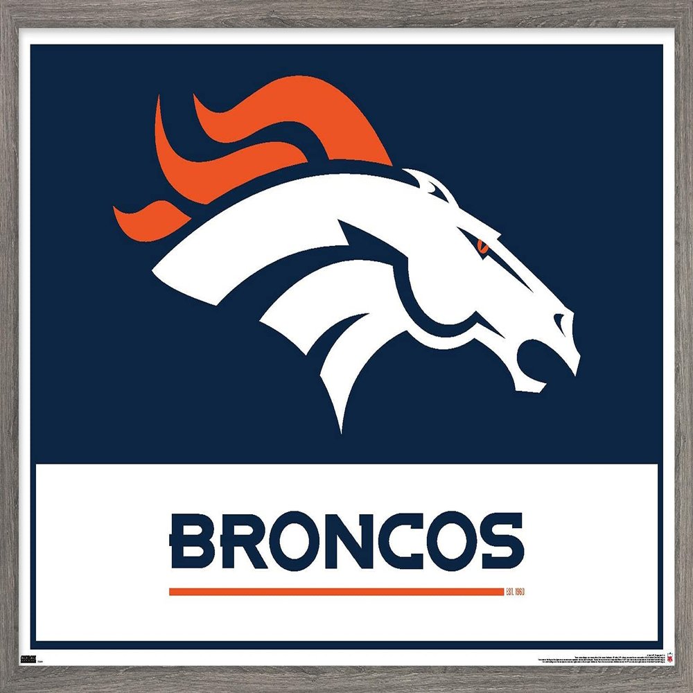 NFL Denver Broncos - Logo 21 Wall Poster, 22.4L x 14.7W, Barnwood Framed Version