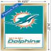NFL Miami Dolphins - Logo 21 Wall Poster, 22.4L" x 14.7W", Gold Framed Version view 3