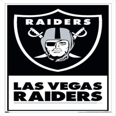 NFL Las Vegas Raiders - Logo 21 Wall Poster, 22.4L" x 14.7W", White Framed Version