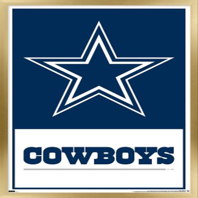 NFL Dallas Cowboys- Logo 21 Wall Poster, 22.4L" x 14.7W", Gold Framed Version