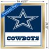 NFL Dallas Cowboys- Logo 21 Wall Poster, 22.4L" x 14.7W", Gold Framed Version view 3