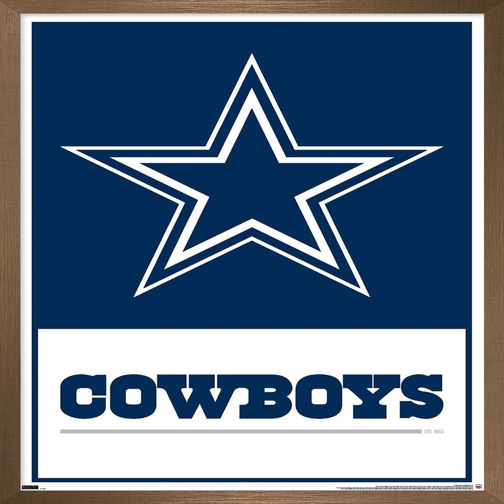 NFL Dallas Cowboys- Logo 21 Wall Poster, 34L" x 22.4W", Bronze Framed Version