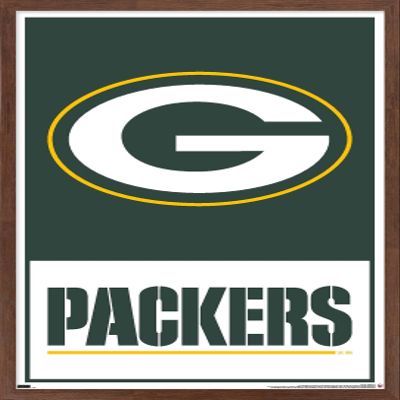 NFL Green Bay Packers - Logo 21 Wall Poster, 22.4L" x 14.7W", Mahogany Framed Version