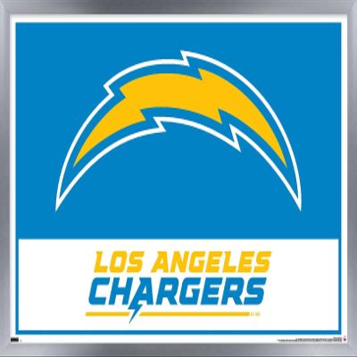 NFL Los Angeles Chargers - Logo 21 Wall Poster, 22.4L" x 14.7W", Silver Framed Version