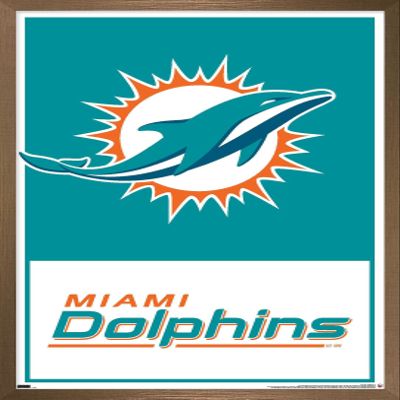 NFL Miami Dolphins - Logo 21 Wall Poster, 34L" x 22.4W", Bronze Framed Version