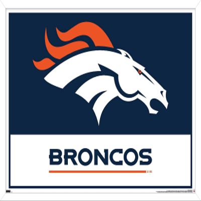 NFL Denver Broncos - Logo 21 Wall Poster, 22.4L x 14.7W, White Framed Version