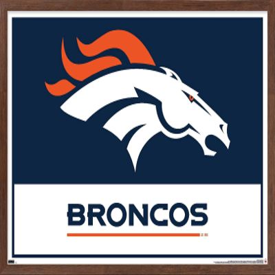 NFL Denver Broncos - Logo 21 Wall Poster, 34L x 22.4W, Mahogany Framed Version