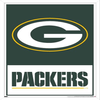 NFL Green Bay Packers - Logo 21 Wall Poster, 22.4L" x 14.7W", White Framed Version