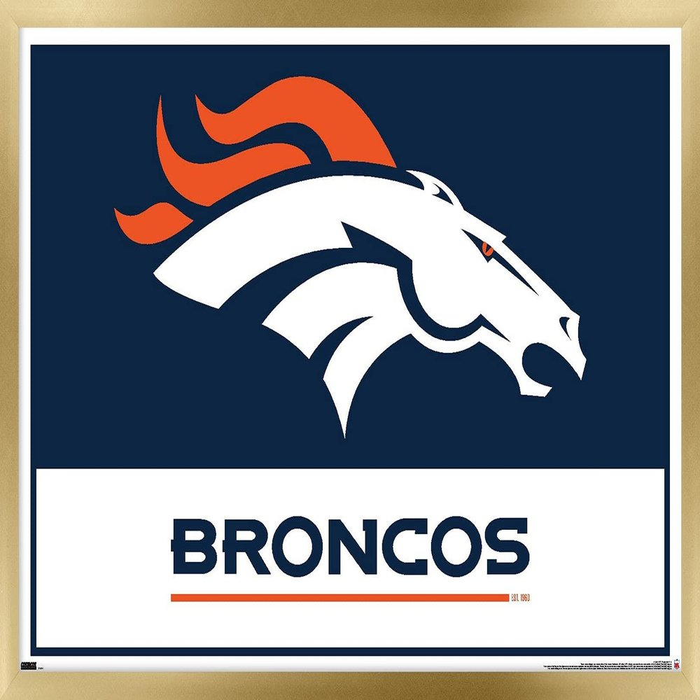 NFL Denver Broncos - Logo 21 Wall Poster, 34L x 22.4W, Gold Framed Version