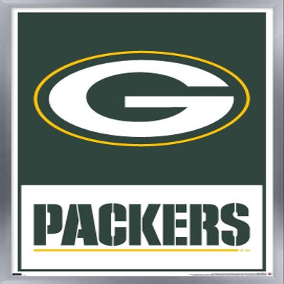 NFL Green Bay Packers - Logo 21 Wall Poster, 22.4L" x 14.7W", Silver Framed Version