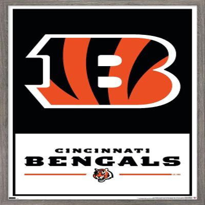NFL Cincinnati Bengals - Logo 21 Wall Poster, 22.4L" x 14.7W", Barnwood Framed Version