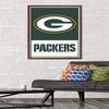 NFL Green Bay Packers - Logo 21 Wall Poster, 34L" x 22.4W", Mahogany Framed Version view 2