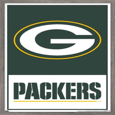 NFL Green Bay Packers - Logo 21 Wall Poster, 22.4L" x 14.7W", Barnwood Framed Version