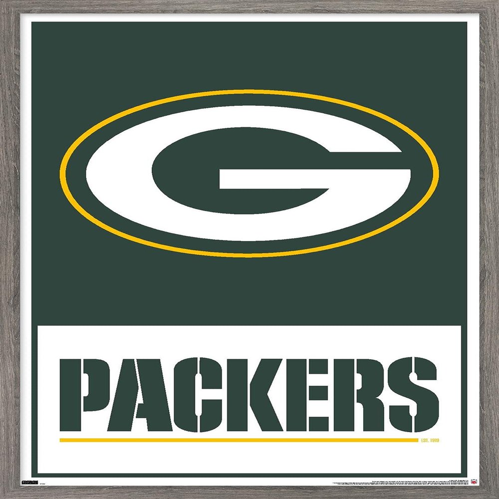 NFL Green Bay Packers - Logo 21 Wall Poster, 22.4L" x 14.7W", Barnwood Framed Version