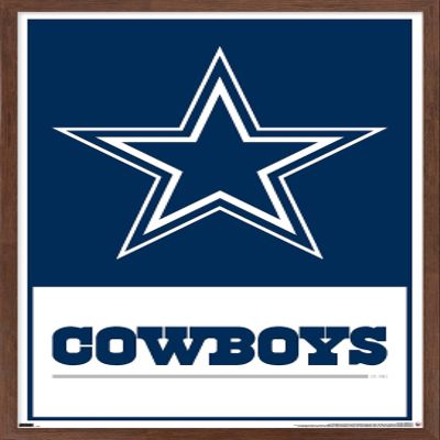 NFL Dallas Cowboys- Logo 21 Wall Poster, 22.4L" x 14.7W", Mahogany Framed Version