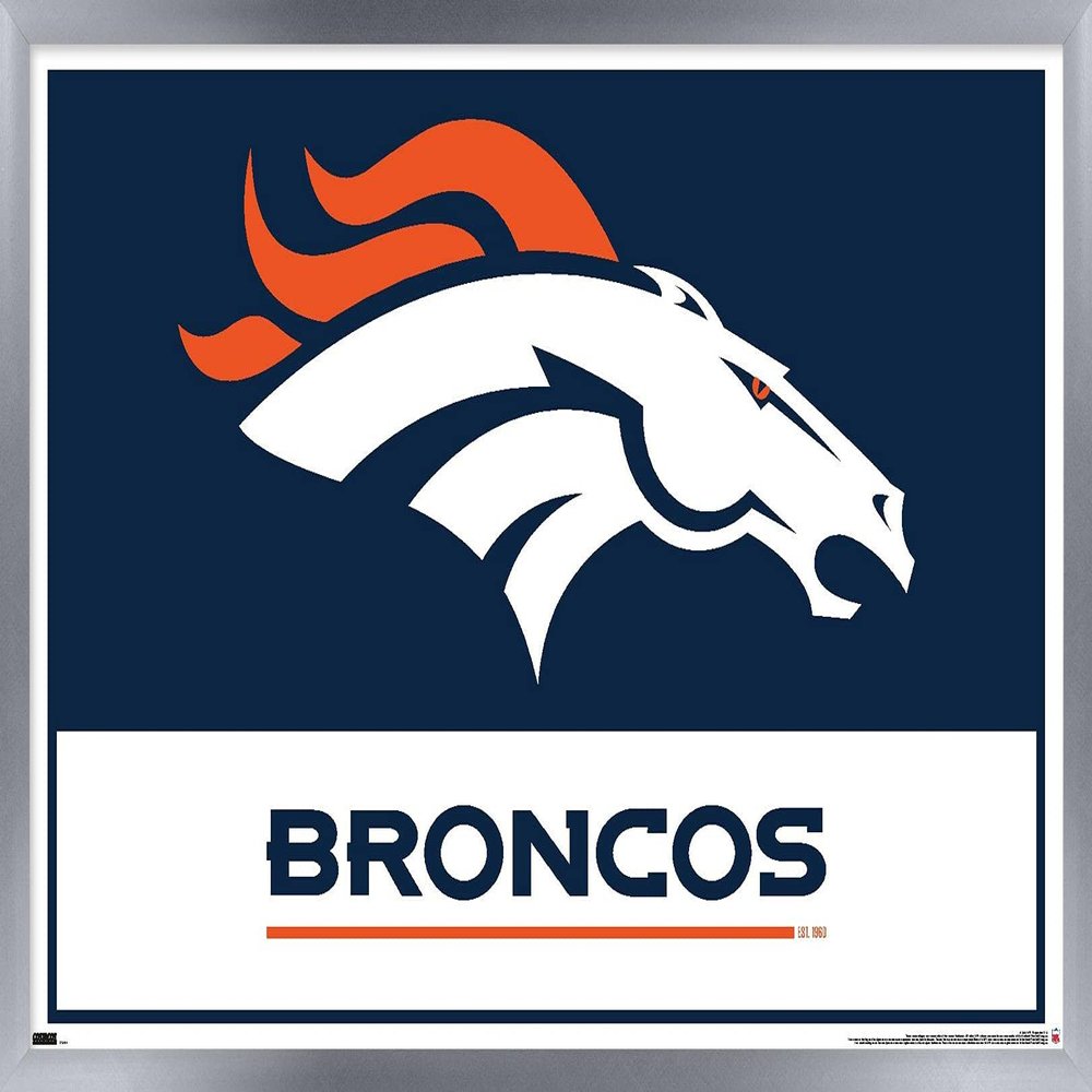 NFL Denver Broncos - Logo 21 Wall Poster, 34L x 22.4W, Silver Framed Version