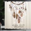 Ambesonne Bohemian Shower Curtain, Dreamcatcher Feathers Design Never Stop Dreaming Typography Cartoonish Style, Cloth Fabric Bathroom Decor Set with Hooks, 69" W x 84" L, Beige and Brown view 3