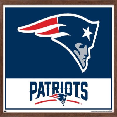 NFL New England Patriots - Logo 21 Wall Poster, 22.4L" x 14.7W", Mahogany Framed Version