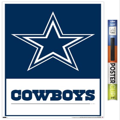 NFL Dallas Cowboys- Logo 21 Wall Poster, 34L" x 22.4W", Premium Poster & Clip Bundle