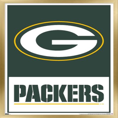NFL Green Bay Packers - Logo 21 Wall Poster, 22.4L" x 14.7W", Gold Framed Version