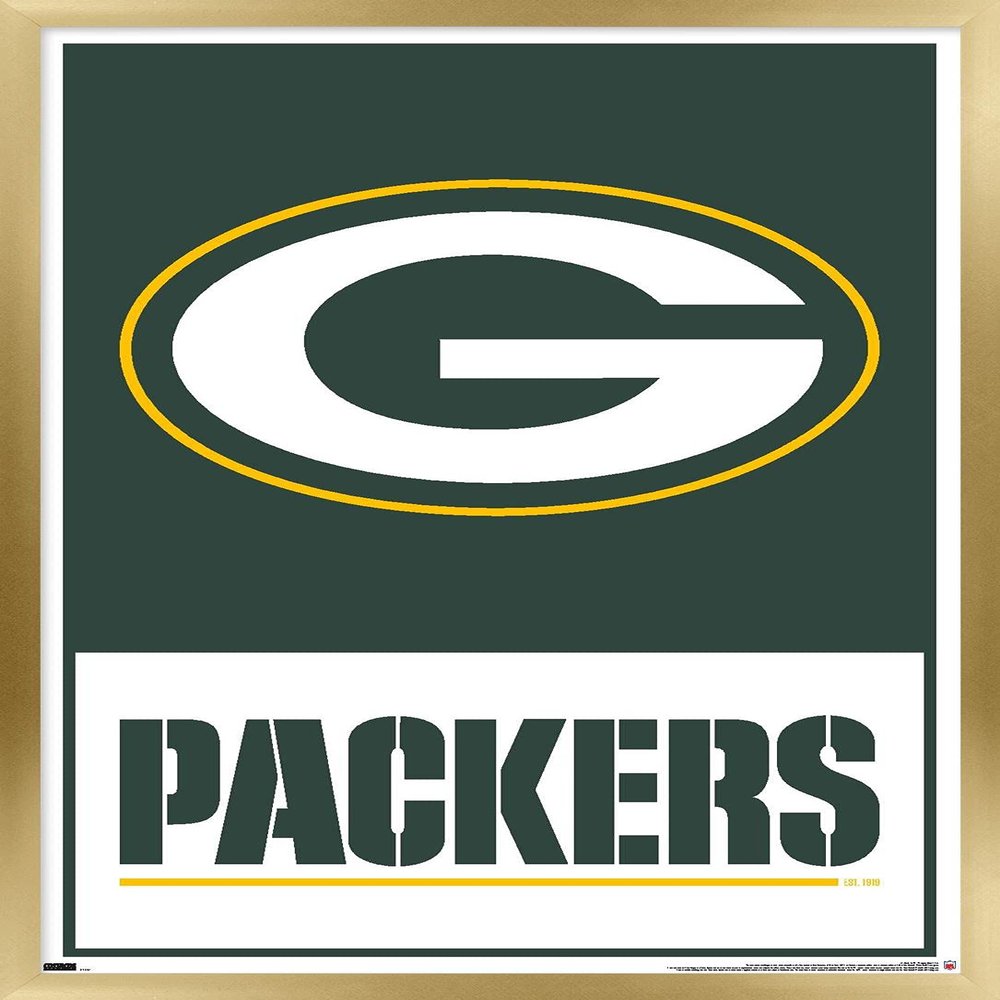 NFL Green Bay Packers - Logo 21 Wall Poster, 22.4L" x 14.7W", Gold Framed Version
