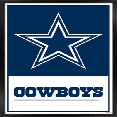 NFL Dallas Cowboys- Logo 21 Wall Poster, 22.4L" x 14.7W", Black Framed Version