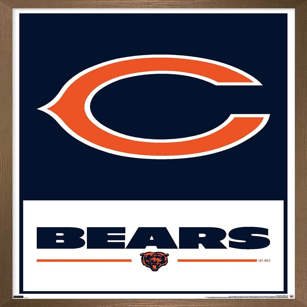 NFL Chicago Bears - Logo 21 Wall Poster, 22.4L" x 14.7W", Bronze Framed Version
