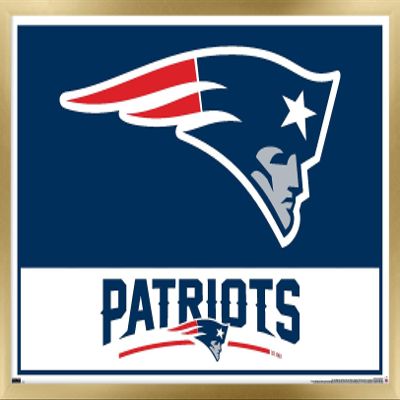 NFL New England Patriots - Logo 21 Wall Poster, 22.4L" x 14.7W", Gold Framed Version