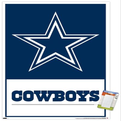 NFL Dallas Cowboys- Logo 21 Wall Poster, 34L" x 22.4W", Premium Poster & Mount Bundle
