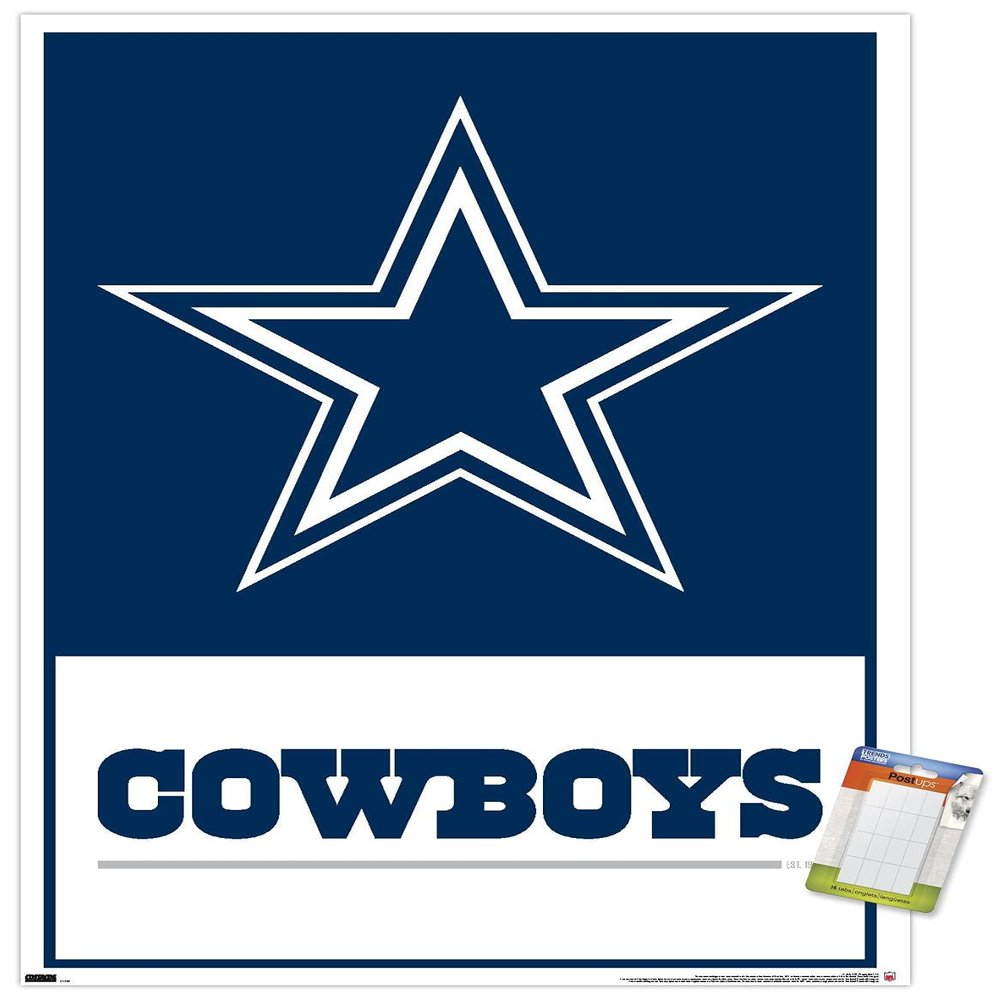 NFL Dallas Cowboys- Logo 21 Wall Poster, 34L" x 22.4W", Premium Poster & Mount Bundle