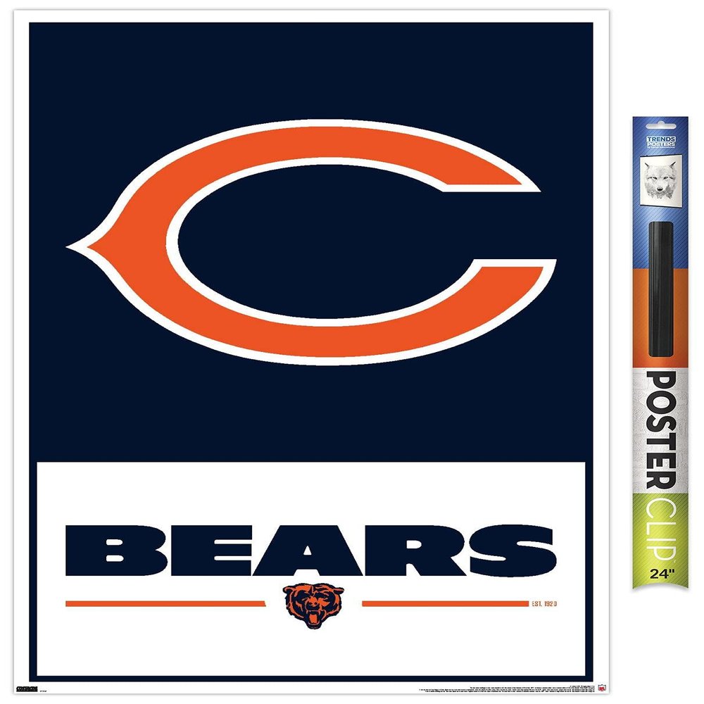 NFL Chicago Bears - Logo 21 Wall Poster, 34L" x 22.4W", Premium Poster & Clip Bundle