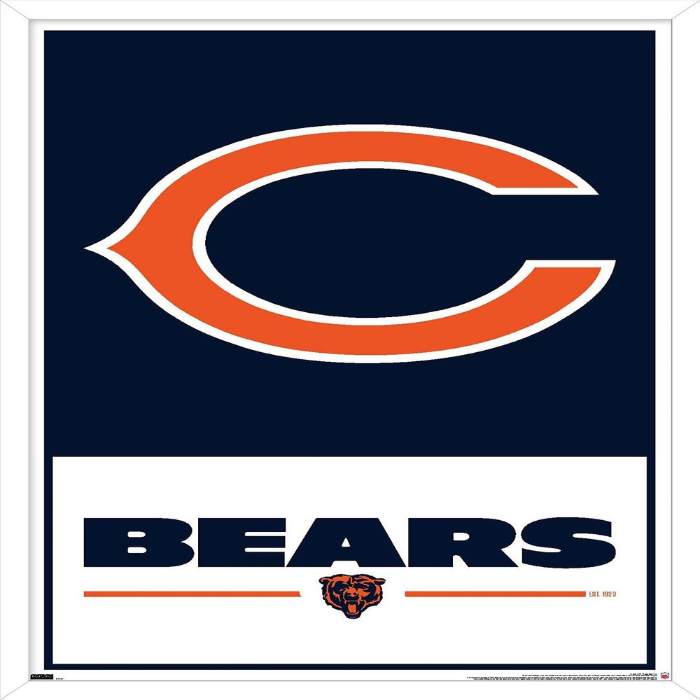 NFL Chicago Bears - Logo 21 Wall Poster, 22.4L" x 14.7W", White Framed Version