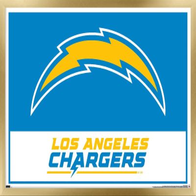NFL Los Angeles Chargers - Logo 21 Wall Poster, 34L" x 22.4W", Gold Framed Version