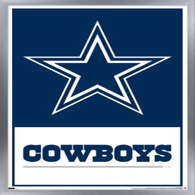 NFL Dallas Cowboys- Logo 21 Wall Poster, 22.4L" x 14.7W", Silver Framed Version