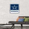 NFL Dallas Cowboys- Logo 21 Wall Poster, 22.4L" x 14.7W", Silver Framed Version view 2