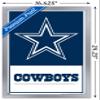 NFL Dallas Cowboys- Logo 21 Wall Poster, 22.4L" x 14.7W", Silver Framed Version view 3