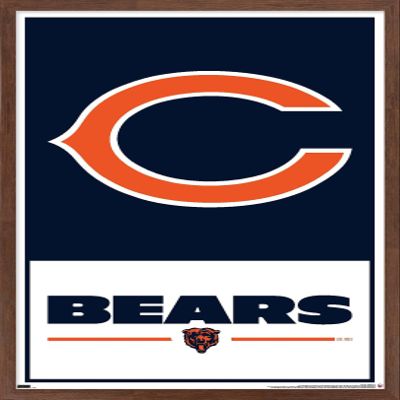 NFL Chicago Bears - Logo 21 Wall Poster, 22.4L" x 14.7W", Mahogany Framed Version
