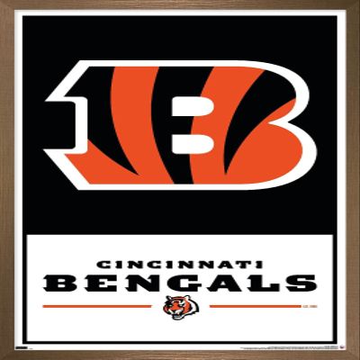 NFL Cincinnati Bengals - Logo 21 Wall Poster, 34L" x 22.4W", Bronze Framed Version