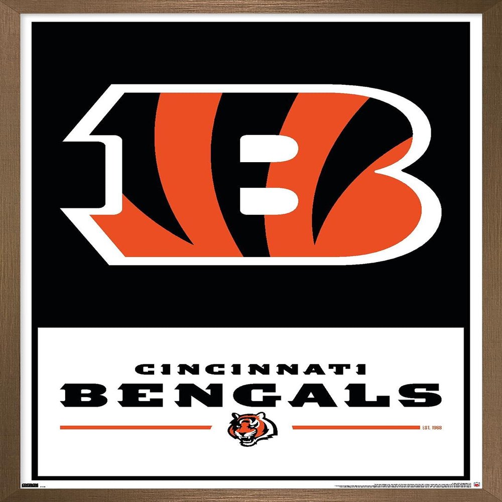 NFL Cincinnati Bengals - Logo 21 Wall Poster, 34L" x 22.4W", Bronze Framed Version