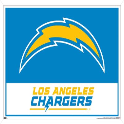 NFL Los Angeles Chargers - Logo 21 Wall Poster, 34L" x 22.4W", White Framed Version