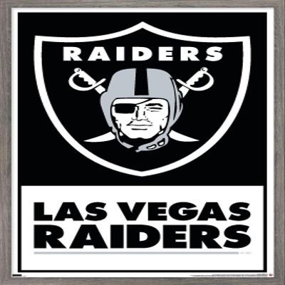 NFL Las Vegas Raiders - Logo 21 Wall Poster, 34L" x 22.4W", Barnwood Framed Version