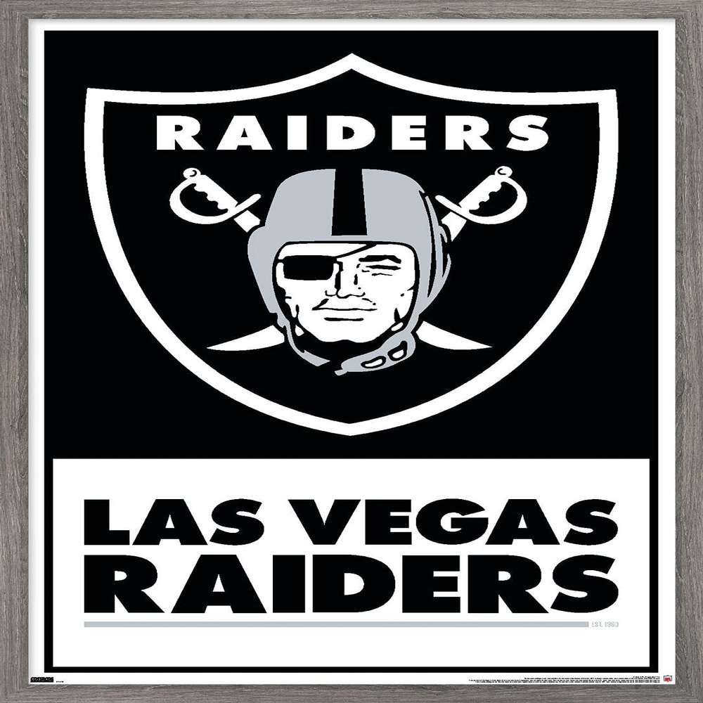 NFL Las Vegas Raiders - Logo 21 Wall Poster, 34L" x 22.4W", Barnwood Framed Version