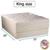 Dream Solutions USA DS USA Beverly Hills Firm Eurotop PillowTop Mattress Set with Metal Bed Frame - Spine Support, Foam, Orthopedic, Longlasting Comfort (King 76"x80"x13") view 2