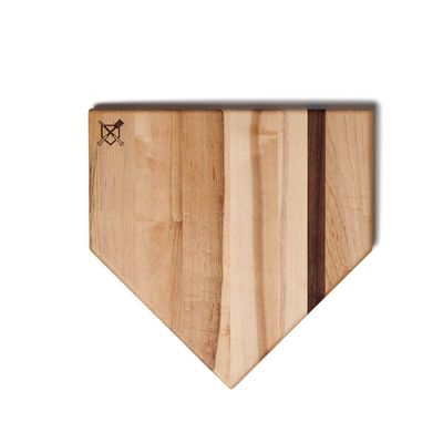 Baseball BBQ | 12'' Home Plate Cutting Board | Kitchen & BBQ Accessory for Baseball Fans Wood for Chopping, Prep, or Charcuterie | Made in USA