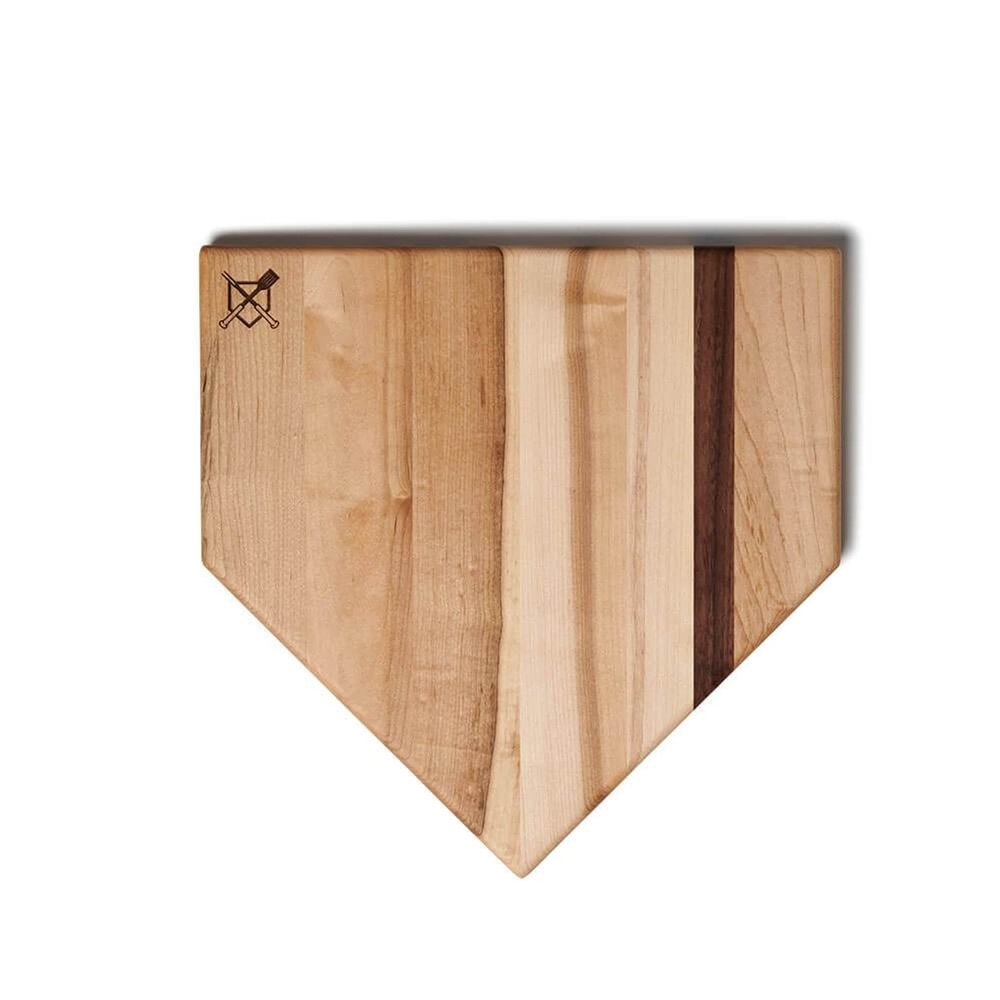 Baseball BBQ | 12'' Home Plate Cutting Board | Kitchen & BBQ Accessory for Baseball Fans Wood for Chopping, Prep, or Charcuterie | Made in USA